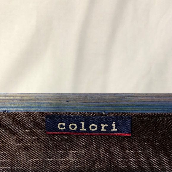 NWOT Colori Blue Wooden Bamboo Purse - Picture 3 of 13